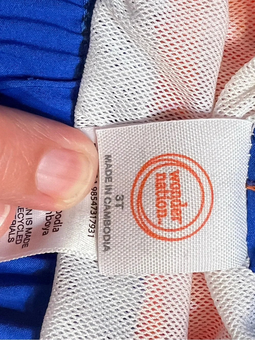 wonder nation Orange Boys Swim Trunks with Blue Drawstring